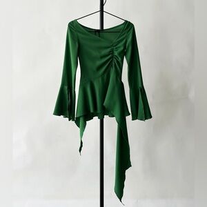 Nafsika Skourti Ruffle Jersey Long Sleeve Top